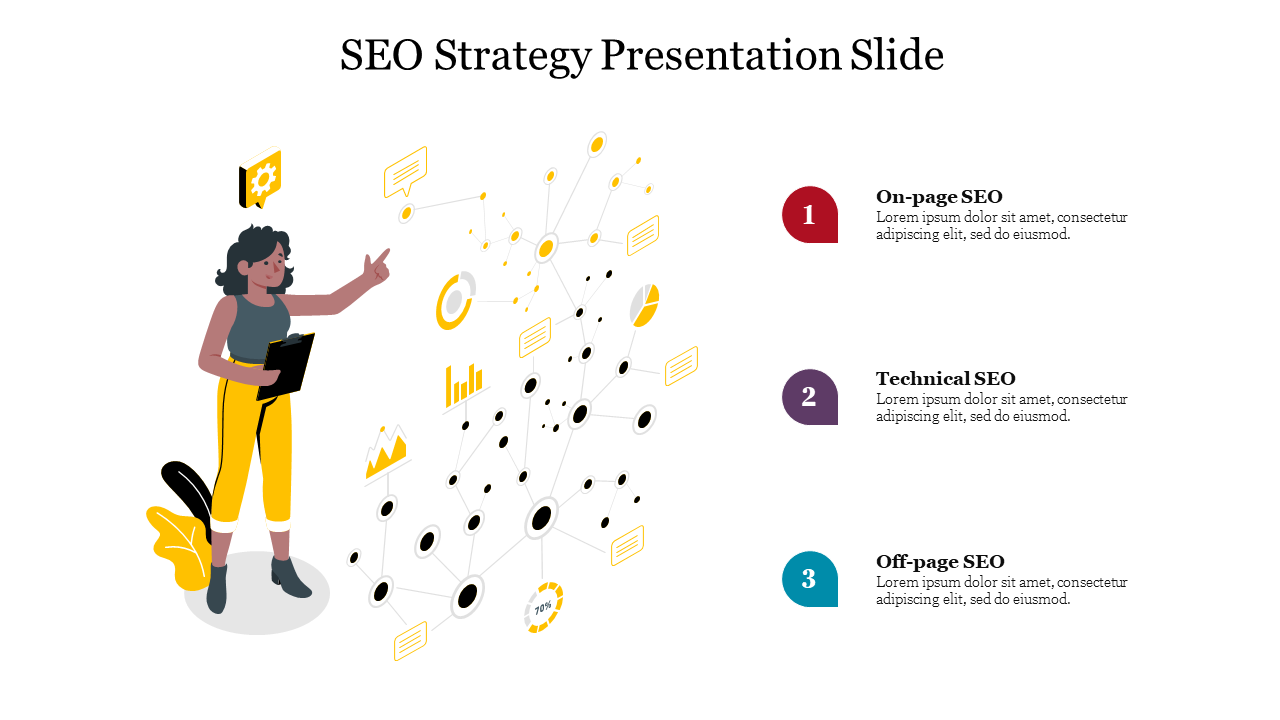 Simple SEO Strategy Presentation Slide Template Designs